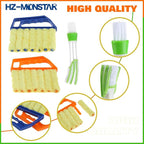 3Pcs Window Venetian Blind Cleaner Duster Tool, 2Pcs Washable 7 Fingers Dusting Cleaner and 1Pc Air Vent Cleaner, Venetian Washable Mini Handheld Brush for Air Conditioner Vents, Fans Vents