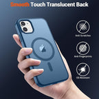 SUPFINE Magnetic for iPhone 12 Case/iPhone 12 Pro Case (Compatible with MagSafe)(Military Grade Drop Protection) Slim Translucent Matte Shockproof with Anti-Fingerprint Phone Case,Deep Blue