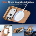 SUPFINE Magnetic for iPhone 17 Pro Case (Compatible with MagSafe)(Military Grade Drop Protection) Translucent Matte Shockproof with Anti-Fingerprint Phone Cover,Brown