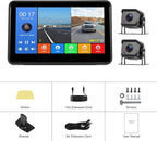 4K Wired Reverse Rear View Backup Camera System 7" Included AHD 1080P Cameras, IP68 Waterproof, Night Vision, BSD, Loop Recording fit for Tractor Truck Excavator Caravan Skid Steer Heavy Equipment