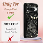 for Google Pixel 8 Pro Case - Compatible with MagSafe Women Girls Cute Magnetic Protective Cover Girly Aesthetic Sun Moon Heavy Duty Shockproof Design for Google Pixel 8 Pro Phone Cases
