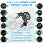 ICAILIN Round Air Vent Car Phone Mount, for Mercedes Benz (A/B/C/E/S-Class) & Jeep Wrangler (2007-2025 JL/JK/4XE/Gladiator), Compatible with MagSafe 20 Pieces of N52 Super Strong Magnets