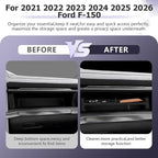 LUWU Glove Box Organizer Compatible with 2021-2025 2026 Ford F150 Accessories Passenger Side Storage Divider Partition Insert Box Glove Storage Compartment Organizer Tray ABS Materials