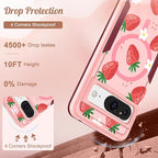 for Google Pixel 8 Case 6.2 Inch - Compatible with MagSafe Women Girls Cute Magnetic Protective Cover Girly Kawaii Strawberry Heavy Duty Shockproof Design for Google Pixel 8 Phone Cases
