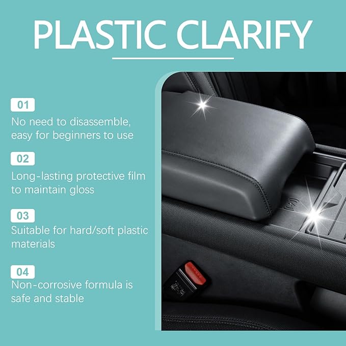 Plastic Clarify Tire Shine, Plastic Clarify For Cars, Car Trim & Plastic Restorer for Refreshing FadedPlastic, Exteriors & Interior Detailer Spray, Plastic Rubber Leather Restorer For Cars (2PCS)