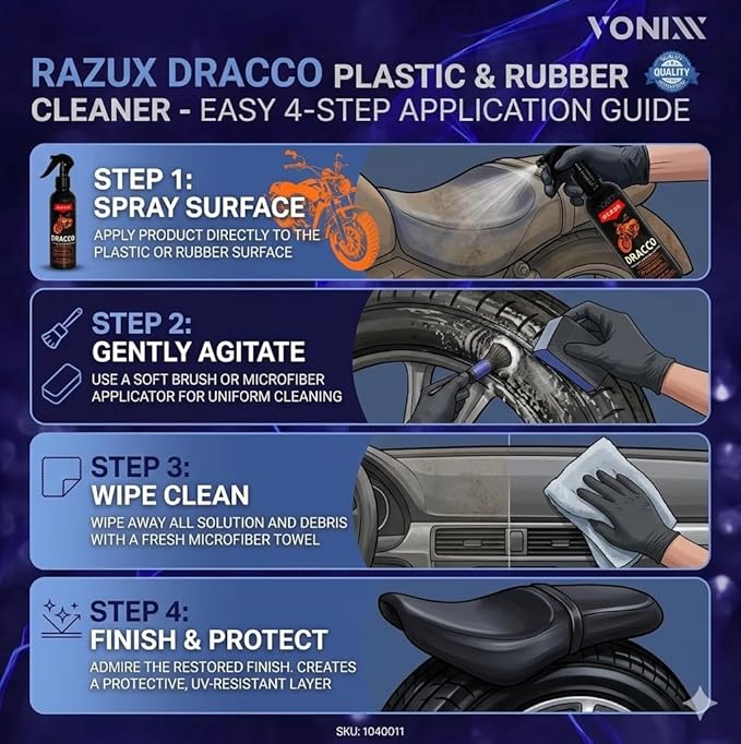 Draacco Plastic & Rubber Interior Cleaner 240ml (8.1 fl oz)