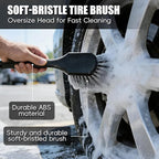 10PCS Wheel Cleaning Brush Kit,Wheel Cleaner Brush, Microfiber Cleaning Cloth,Soft Bristle Rim Brush,Tire Polishing Application Pad,Drying Towel.Tire Cleaning Brush Kit for Trucks, Cars, RVs