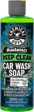 Chemical Guys High Impact Car Wash Soap, Deep Cleaning Vehicle Shampoo With Thick High Lubricity Suds, For Paint, Clear Coat, Wheels, and Exterior Surfaces - 16 Fl Oz