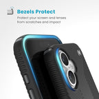 Speck Black iPhone 16 Case - Slim Phone Case iPhone 16 - iPhone 16 Phone Case - Presidio 2 Grip - Black/Slate