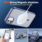SUPFINE Magnetic for iPhone 12 Mini Case & iPhone 13 Mini Case (Compatible with MagSafe) (Military Grade Drop Protection) Slim Translucent Matte Shockproof Phone Cover,Lavender Gray