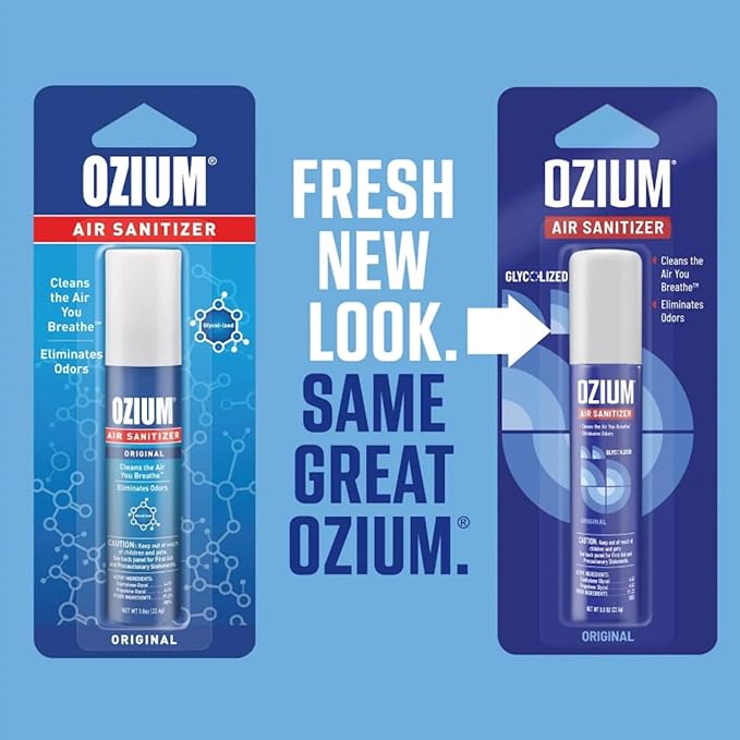 Ozium 0.8 oz. Air Sanitizer & Odor Eliminator for Homes, Cars, Offices and More, Original Scent, Pack of 4
