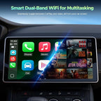 LAMTTO 3-in-1 Wireless Carplay Android Auto Adapter Built-in Net-Flix YouTube Tiktok Apps Magic Box Video Player with 5.8GHz WiFi USB Drive Convert Wired to Wireless for OEM CarPlay Cars (2016-2024)