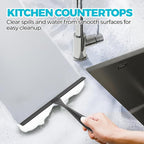 ALFLOD 2PACK 10-Inch Black All-Purpose Shower Squeegee for Shower Doors, Tile Shower Walls, Bathroom, Window, Glass and Car Windshield, Mirrors and Kitchen-Stainless Steel