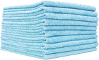 The Rag Company - Edgeless 300 - Microfiber Detailing Towels, Perfect for Removing Polishes, Sealants, and Glaze; Great for Interior Cleaning and Dirty Jobs; 300GSM, 16in x 16in, Light Blue (10-Pack)