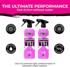 Muc-Off High Performance Waterless Bike Wash 750ml (Pack of 2) | Spray & Wipe Bike Cleaner | No Water Needed | Safe on Carbon Fibre | Cleans & Polishes with a Streak-Free Finish