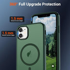 SUPFINE Magnetic for iPhone 11 Phone Case (Compatible with MagSafe) (Military Grade Drop Protection) Slim Translucent Matte Shockproof with Anti-Fingerprint Phone Case,Forest Green