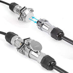 DALLUX Heavy Duty Vehicle Coil Trailer Cable with 1 Channel 4 PIN AV Connector Disconnect Kit for Truck Caravan Motor Home Backup Security Camera Monitor System
