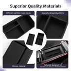 LUWU Lexus NX 2025 2026 Center Console Organizer for 2022 2023 2024 2025 2026 Lexus NX250/NX350/NX450 Accessories Armrest Console Storage Box Glove Organizer Tray Silicone Material 2-Pack (Black)