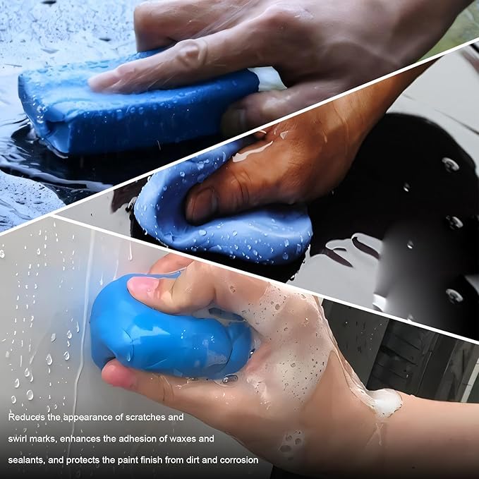 4 PCS Car Clay Bar, 100g No Scratch Premium Grade Auto Detailing Claybar Cleaner Kit, Damage Free Magic Clay Bars for Vehicle Paint Surface Glass, Car Accessories