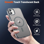SUPFINE Magnetic for iPhone 11 Phone Case (Compatible with MagSafe) (Military Grade Drop Protection) Slim Translucent Matte Shockproof with Anti-Fingerprint Phone Case,Gray