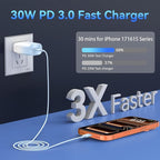 Phone 17 16 15 Charger Fast Charging,30W USB C Phone 17 16 15 Pro Max Charger Block&10FT Long Type C Cable Cord for i.Phone 17/Air/17 Pro/17 Pro Max/16/16 Pro/16 Pro Max/15/15 Pro Max,Blue Gradient