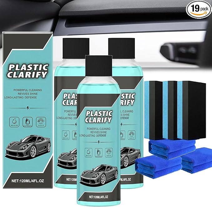 Plastic Clarify Tire Shine, Plastic Clarify For Cars, Car Trim & Plastic Restorer for Refreshing FadedPlastic, Exteriors & Interior Detailer Spray, Plastic Rubber Leather Restorer For Cars (3PCS)