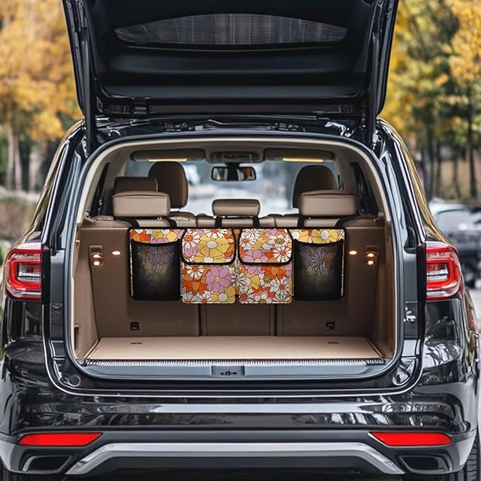 Floral Flowers Car Trunk Organizer Auto Hanging Seat Back Storage Hanging Backseat Car Organizer,Car Accessories