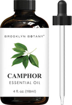 Brooklyn Botany Camphor Essential Oil - Huge 4 Fl Oz - 100% Pure and Natural - Premium Grade with Dropper - for Aromatherapy and Diffuser