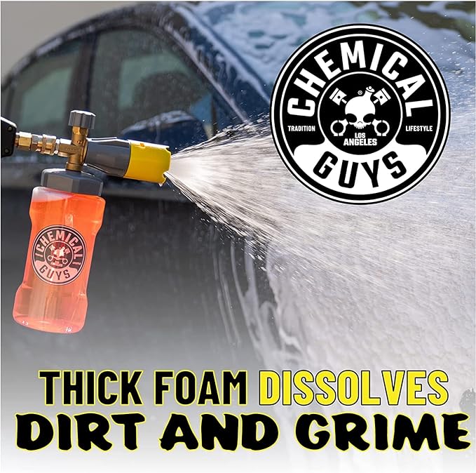 Chemical Guys CWS21216BM Big Mouth Soap & Foam Kit - HydroSuds Ceramic Si02 Shine High Foaming Car Wash Soap, 16 fl oz + Big Mouth Max Release Foam Cannon, Works With Pressure Washer, (2 Items)