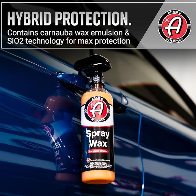 Adam's Polishes Spray Wax Kit - Advanced Carnauba Car Wax | Car Spray Polish | During Car Wash Paste Wax Clay Bar & Buffer Polisher For Ultimate Protection On Paint Wheels Windows | Cleaning Supplies