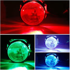 iJDMTOY Mini 3.0-Inch H1 Bi-Xenon Front Lighting Retrofit Projector Lens W/RGB Color-Changing LED Demon Eye Lighting Kit Compatible with Custom Lighting DIY For Off-Road Use Or Show Purpose