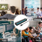 Multi Port Splitter, 7 Port USB 2.0 Hub, USB A Port Data Hub with Independent On/Off Switch and LED Indicators, Lights for Laptop, PC, Computer, Mobile HDD, Flash Drive and More (Black 2.0)