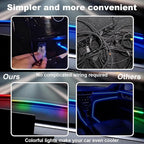 59" RGB LED Strip Lights for Car Interior,16M Colors RGB Front Windshield Ambient Lighting Kits, Music Sync, Easy Plug & Play Installation, Cuttable, Wide Compatibility