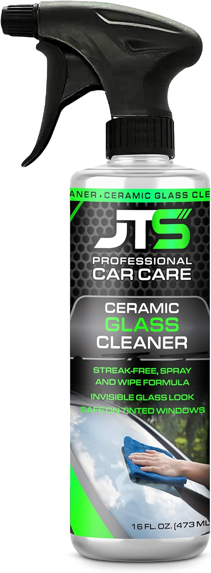 JT's Ceramic Glass Cleaner - Car Window Cleaner | Car Wash All-Natural Streak Free Formula For Car Cleaning (16 Fl Oz)