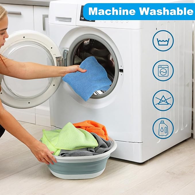 Microfiber Cleaning Cloths 15"x15" – 270GSM Plush Lint-Free Towels for Cars & Auto Detailing, Super Absorbent Car Wash Cloths for Drying, Polishing, Glass & Household(25 Pack)