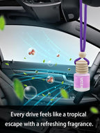 Ikeda Car Air Freshener: Hanging Car Smell Air Freshener | 10ml Hanging Car Perfume | Long Lasting Fragrance | Strong Scents Diffuser for Auto Home (White Peach|Circular)
