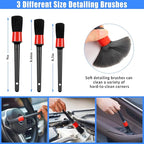 AUTODECO Car Detailing Kit, Car Detailing Brush Set, Bendable Car Wheel Rim Cleaner Brush Set, Car Detailing Brushes, Car Wash Cleaning Tools Kit for Interior, Exterior, Wheels, Blue