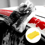 HARFINGTON 2pcs Car Wash Sponge 8.7" x 4.3" Chenille Microfiber Mitt Scratch-Free Absorbent Scour Scrubber Cleaning Sponge for Washing Detailing on Cars, Trucks, SUV, Boats, RVs, Yellow