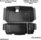 TACOBRO Center Console Organizer Compatible with Jeep Wrangler JL & JLU 2018 2019-2024 2025 2026 Accessories, Gladiator JT Truck 2020 2021 2022 2023-2026 Insert Tray Armrest Storage Box, Black