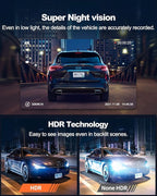 Real 4K Dash Cam Front and Rear, 5.8GHz Wi-Fi GPS, Dual Camera HDR with Top-Level Sensor, 3.3'' IPS Screen, Super Night Vision, G-Sensor, Parking Mode, Dash Camera for Cars with App, Support 512GB Max