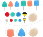 Healifty 5sets Auto Polishing Wheel Kit Car Buffing Pads Clay Bar Kit Detailing Sponge Wheel Polisher for Car 16pcs*5