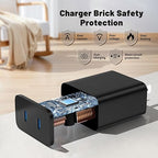 45W Dual Port Super Fast Charger with Long USB C to C Cable 10ft,Type C Wall Charger Block and Android Phone Charging Cord for Samsung Galaxy S26 Plus/S25 Ultra/S25+/S24+/S23+/S22+/S21/S20/Note 20/10+