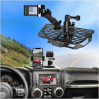 WXRYLYN 2Ways 2011-2018 Wrangler JK Pure Metal Dash Phone Mount Phone Holder for 2011-2018 J eep Wrangler JL Metal Dash Platform Go P ro Phone Mount