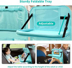 Car Backseat Organizer with Tray, Seat Back Table Holder with 6 Storage Pockets, Car Seat Back Protectors Kick Mats Travel Accessories, 1 Pc Blue