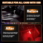 2 PCS Car USB Night Light Bulb, Touch Dimmable Car Interior Ambient Lights, Mini Retro Glass Bottle LED Lamp, Plug-in USB Mood Light for Vehicle, Bedroom, Camping(Red)