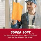 200 Pcs Microfiber Cleaning Cloth 16x16 Inch Microfiber Towels for Car Ultra Absorbent Cleaning Rags Reusable Lint Free Streak Free Detailing Towel for Car Washing Drying Dusting (Orange)