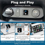 Wireless CarPlay & Android Auto Adapter, One-Click Switch Mini Size WiFi 6 & Bluetooth 5.4 Adapter, Fast Auto-Reconnect, Compatible with iOS 10+/Android 11+, for Factory Wired CarPlay Cars