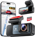 TECXLERON Dash Cam, 4K Full HD Dash Camera for Cars, Built-in GPS and Wi-Fi, 64GB SD Card Included, 160° Wide Angle Lens, Night Vision, G-Sensor, Loop Recording, 24H Parking Monitor