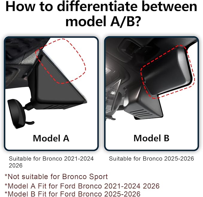 Mangoal Front 4K & Rear 1080 Dash Cam Fit for Ford Bronco 2025 2026(Model B), Does Not Fit Ford Bronco Sport, WiFi & App, 128GB Card