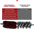 Wheel Woolies Car Detailing Brush - 18” No-Scratch Car Wheel Brush with Anti-Slip Grip Handle | Clean Wheels, Rims, Small Slots, & Brake Dust Crevices | Made in USA